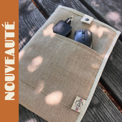 Charly – Housse d'ordinateur naturelle en laine, lin et chanvre