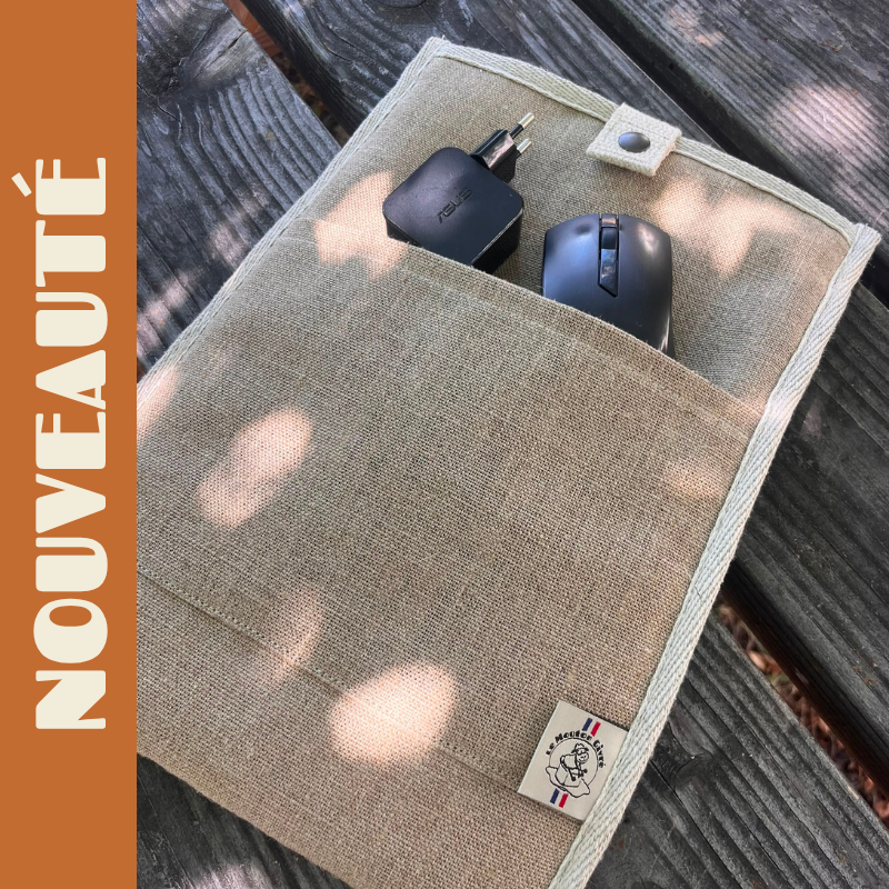 Charly – Housse d'ordinateur naturelle en laine, lin et chanvre